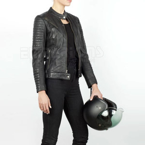 Veste en cuir de vache véritable pour femme, Style de rue, motard, haute durabilité - Product Image 4