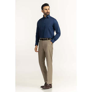 Chemises habillées décontractées pour hommes coupe moderne 100 % coton popeline tissé uni à rayures taille 3XL pour l'automne - Product Image 2