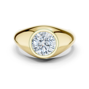 Anillo de Diamante Cultivado en Laboratorio con Corte Brillante Redondo, Chapado en Oro de 10K/14K, Joyería de Lujo para Compromiso y Boda para Mujer, Certificado IGI, Sintético - Product Image 5