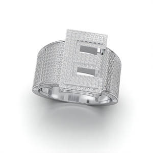 Colección de joyas de anillo de Hip Hop de diseñador de tendencias personalizadas hechas en oro blanco de 14kt con diamantes cultivados en laboratorio de claridad Vvs mejorada - Product Image 2