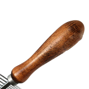 Peigne de toilettage professionnel pour chien et chat manche en bois peigne pour animaux de compagnie en acier inoxydable Double face - Product Image 6