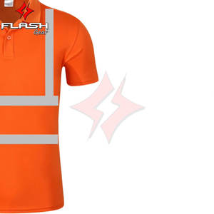 Polyester/Cotton Customizable <b>High</b> Visibility ANSI Class 1 Waterproof Reflective Safety <b>Polo</b> <b>Shirt</b> Breathable Industrial - Product Image 4
