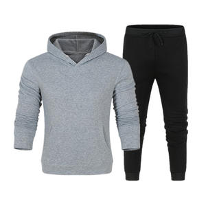 Sudaderas con capucha y conjuntos de Jogger para hombre, chándal con logotipo sólido, chándal Unisex suelto de algodón acanalado, prendas de vestir exteriores - Product Image 6