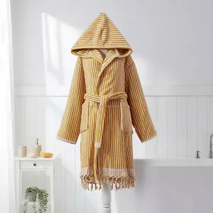 Albornoz Unisex de Lujo con Pompones, Tejido a Mano, de Algodón Turco, para Resort, Uso Todo el Año, Ropa de Dormir y de Estar por Casa, Verano, Suministrado por ODM, Turquía - Product Image 4