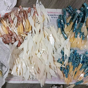 ช้อนเปลือกหอยมุกสวยสำหรับเสิร์ฟแยมและของหวานที่ทำด้วยมือในเวียดนาม - Product Image 1