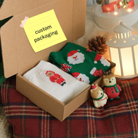 Ensemble de chaussettes de Noël pour femmes et hommes, chaussettes en coton amusantes, chaudes, écologiques, antibactériennes, pour l'hiver, design tricoté personnalisé OEM, usage quotidien