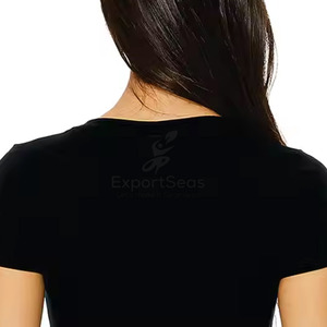 Último estilo, camisetas ligeras con cuello en V para mujer, Camisetas hechas en Pakistán con cuello en V para mujer de talla adulta a la venta - Product Image 5