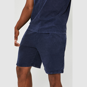 Élégant Mens Acid Wash Shorts Set Deux Pièces Outfit Short Sleeve T Shirt And Shorts Summer Casual Fashion Streetwear - Product Image 5