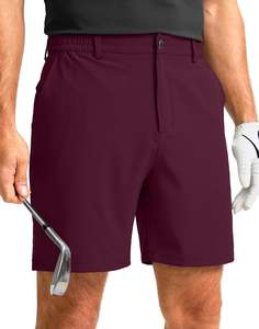 Short de golf décontracté pour homme 100% coton, léger, respirant, à séchage rapide, motif solide avec 3 poches, respectueux de l'environnement - Product Image 2
