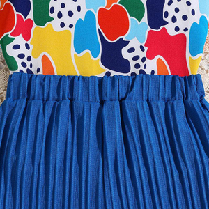 Seh nikao เสื้อผ้าเด็ก6-12ปีฤดูร้อนพิมพ์ลายแฟชั่นเสื้อแขนกุดกางเกงเด็กผู้หญิงโพลีเอสเตอร์/ ผ้าฝ้าย - Product Image 6