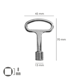 Chiave per serratura quadrata 192 8 mm. - Product Image 2
