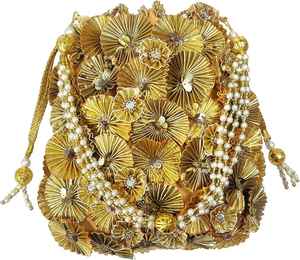 Bolso Potli con bordado Gota hecho a mano para mujer, bolso Potli a juego con traje pakistaní para mujer, regalo para bodas y Sangeet. - Product Image 2