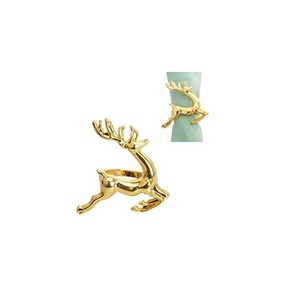 Servilleteros de ciervo de Navidad con acabado dorado a precio de venta al por mayor para cena, fiesta, restaurante, boda, hogar, Año Nuevo - Product Image 2