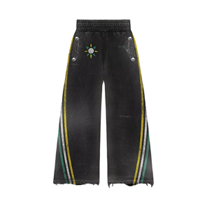 Top Quality Pakistan Manufacturer's Acid Wash Sun Faded Pullover 100% Cotton Hooded Oversized Tracksuit Set Men 500 Plus GSM - Product Image 4