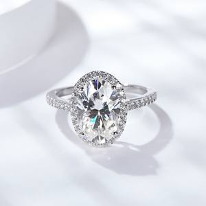 Anillo de Compromiso de Plata 925 Clásico con Diamante Ovalado de Alta Calidad Creado en Laboratorio, Certificado IGI, Joyería Fina - Product Image 5