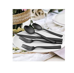 Ensemble de couverts en acier inoxydable noir mat miroir pour livraison rapide restaurant hôtel noir mat cuillère restaurant hôtel - Product Image 5