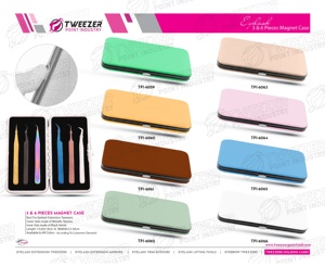 Pince à épiler en acier inoxydable super tendance pour extensions de cils, pinces de pose de cils, outils d'accessoires de maquillage, anti-magnétique, durable - Product Image 6