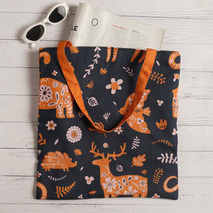 Bolsa de Lona de Algodón con Estampado de Animales Místicos, Gran Capacidad, Resistente al Agua, Cierre de Cremallera, Moderna, para Uso Diario, Verano y Otoño - Product Image 2