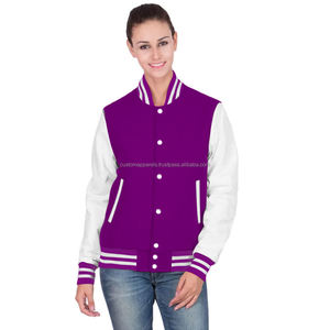 Chaqueta universitaria de algodón con retazos personalizada, ropa de calle elegante para mujer, chaqueta universitaria de tendencia - Product Image 1