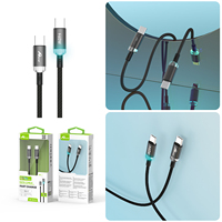 PD60W 1M Tipo-C Cable de carga rápida de color negro de tipo C