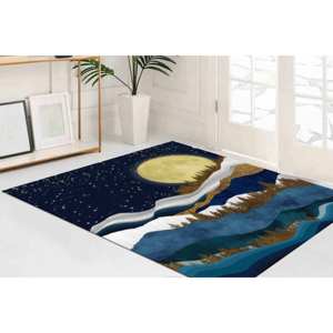 Tapis Paysage Étoilé Doré : Tapis d'intérieur antidérapant, Tapis imprimé, Tapis fin non tissé - Product Image 3