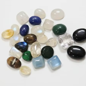 พลอยธรรมชาติคุณภาพสูงทรงแบนแบบคาโบชอง ครึ่งวงรี ครึ่งธรรมชาติ หินอาเกต/แจสเปอร์/หยก/คริสตัล/ลาพิส - Product Image 4