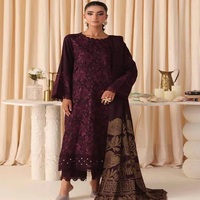 Gaun Kulit Peach Berkualitas Tinggi Anti Kusut Tahan Lama Desain Terbaru untuk Wanita, Gaya Salwar India Pakistan untuk Musim Dingin, Grosir