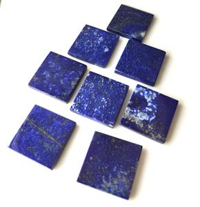 Pierre précieuse Lapis Lazuli bleu naturel en gros 4mm-40mm disque plat carré plaque de pièce de monnaie les deux côtés poli et lâche - Product Image 2