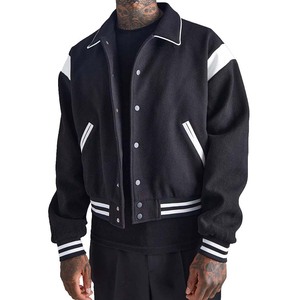 Veste universitaire d'hiver pour homme de qualité supérieure avec logo personnalisé, col montant, coupe-vent, couleur et logo personnalisés - Product Image 1