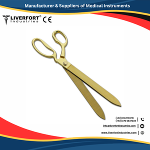 Tijeras ceremoniales de acero inoxidable chapadas en oro manual de alta resistencia de 25 pulgadas para inauguración de corte de cinta y eventos especiales - Product Image 2