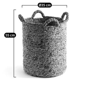 Round water hyacinth <b>basket</b> <b>with</b> 4 <b>handles</b> Handmade Storage <b>Basket</b> Wholesale eco-friendly Made in Vietnam - Product Image 2