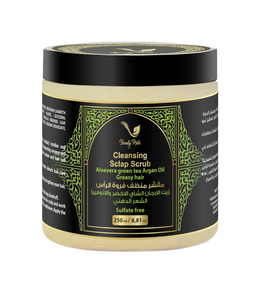 Marque privée Traitement du cuir chevelu végétalien Sel de gommage à l'huile d'argan Aloevera TeaTree Exfoliant doux pour le cuir chevelu Détoxifiant et nettoyant en profondeur - Product Image 1