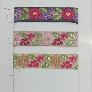 ผ้าลูกไม้แฟนซีสำหรับเสื้อผ้าขอบตัดเย็บผ้าฝ้ายกว้างสีเบจตามสั่ง - Product Image 1