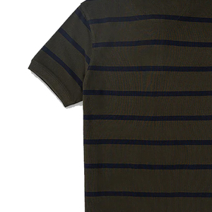 เสื้อโปโลผู้ชายผ้าฝ้าย100% ระบายอากาศเย็นปักลายมีกระเป๋ากระดุมสีทึบทึบสูงฤดูร้อน - Product Image 5