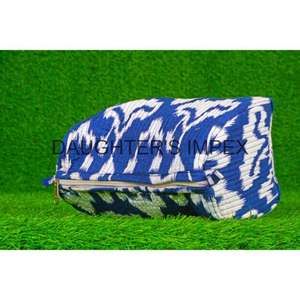 Bolsa de cosméticos Floral acolchada duradera de algodón de estilo Vintage para artículos de tocador, estuche organizador de viaje, cierre de cremallera, bloque de mano, maquillaje Pou - Product Image 4