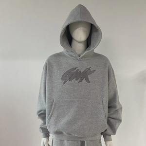 Ropa de calle atlética informal para adultos, tela de algodón, forro polar interior con capucha, chándal de invierno de dos piezas para correr, todos los tamaños, transpirable - Product Image 1