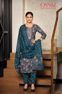 Ensemble kurta traditionnel en pur coton Dupatta pour femmes, ensemble de 3 pièces Salwar Kameez, dernière conception de filles, nouvelle collection 2025 - Product Image 2