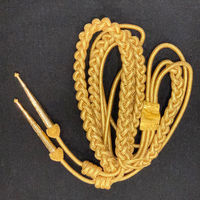 Aiguillettes Cérémonielles Sur Mesure, Accessoires d'Uniforme, Cordons d'Épaule Tressés Dorés, Fils Métalliques en Soie, Personnalisés