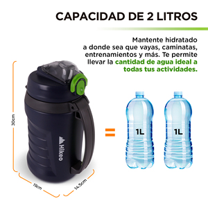 Hikeo 2 litri XL sport acqua Thermos con coperchio ermetico e paglia - Product Image 3