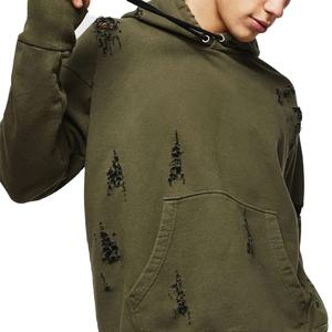 500 Gsm français éponge vierge en détresse pull à capuche pour hommes 100% coton lourd personnalisé Vintage lavage à l'acide en détresse Boxy à capuche - Product Image 1