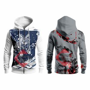 เสื้อฮู้ดแขนปกติของผู้ชายผ้าฟลีซโอเวอร์ไซส์พิมพ์ลาย3D แบบซับลิเมชันดีไซน์ล่าสุด - Product Image 5