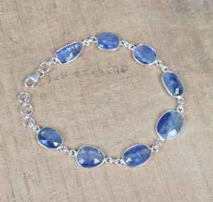 Blue Kyanite <b>Bracelet</b> Sterling Silver Faceted Gemstone Adjustable Handmade Jewelry Elegant Gift For Women - Product Image 2