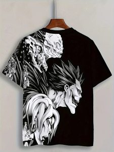 Maglietta da uomo Casual con stampa gotica in stile gotico e traspirante ampia girocollo per tutto 2024 prezzo di vendita, colore nero, con <span class=keywords><strong>Note</strong></span> di morte - Product Image 5