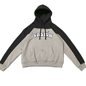 Premium Quality 100% Cotton Two-Tone for Pullover Hoodie with <b>Thick</b> <b>Rope</b> Hood Front Logo & Pocket - Product Image 1