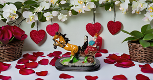 <b>Large</b> Vintage Style Horse Cart Statue Best Gifts Valentine's Day Anniversary Weddings Home Decoration Showpiece Metal Crafts - Product Image 4