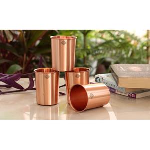 Pichet IndianArtVilla en cuivre pur laqué avec 4 verres pour le rangement et le service - Product Image 6