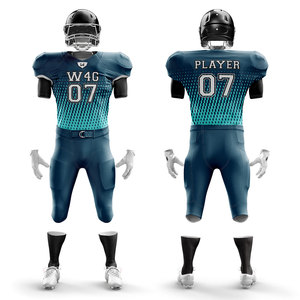 Ensembles d'uniformes de football américain pour adultes imprimés par transfert de chaleur conçus sur mesure 100% polyester équipe personnalisée évacuant l'humidité à séchage rapide - Product Image 1