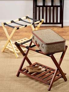 Portaequipajes de madera para dormitorio y habitación de invitados con diseño plegable para un fácil almacenamiento y uso diario - Product Image 4