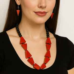 Handmade 8mm Pearl Beaded <b>Crystal</b> Choker Necklace with Glass & Resin Natural Stone <b>Crafts</b> Jewelry by MS Handicraft - Product Image 1