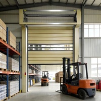 Porte à enroulement automatique en métal pour entrepôt, magasin, usine, haute sécurité, fonctionnement fluide, taille personnalisée, porte en alliage d'aluminium
